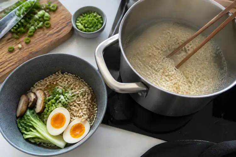 Ramen noodles maken kiezen en koken